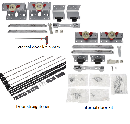 Hafele Classic DUO 80 VF 2door 38mm + straightner Door Fittings