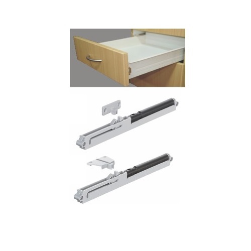 Hafele Self Closing Drawer Slide, Single Extenison 25Kg. Steel Cream