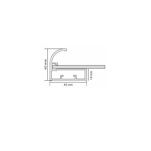 Hettich 45mm  Straight Frame Profile  with C Handle 3000mm