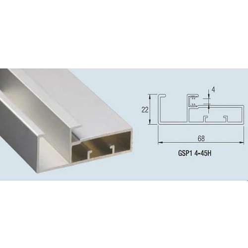 Ebco Al. Profile Glass Shutter Euro 45mm - Satin