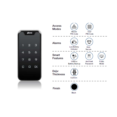 Ozone Password Lock 201-PW Black