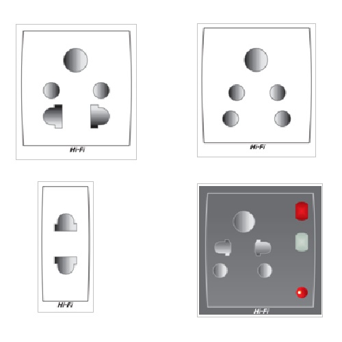 Hi-Fi Socket Outlet With Safety Shutter