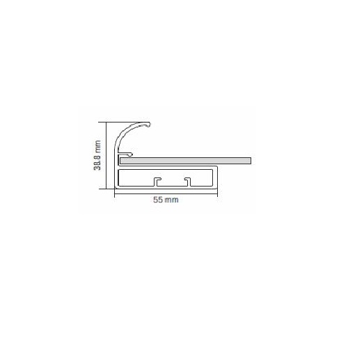 Hettich 55mm Straight  Frame Profile with C  Handle 3000mm