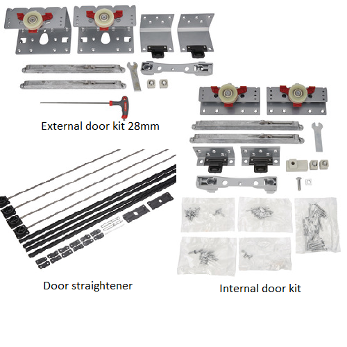 Hafele Classic DUO 80 VF 2door 28mm + straightner Door Fittings