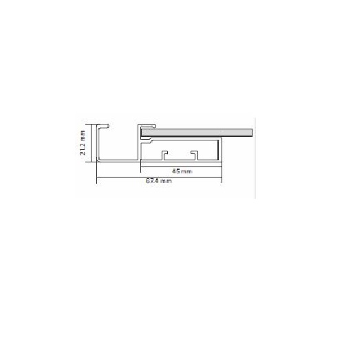 Hettich 45mm  Straight Frame Profile  with L Handle 3000mm