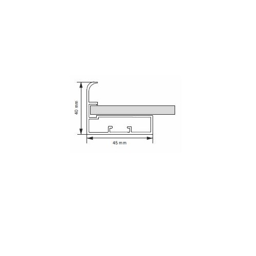 Hettich 45mm  Straight Frame Profile  with F Handle 3000mm