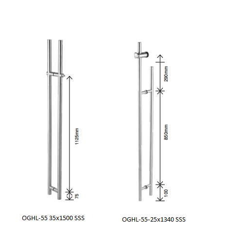 Ozone Glass Door Handle with locking function