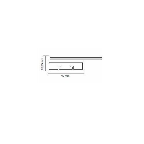 Hettich 45mm  Straight Stick-On  Frame Profile 3000mm